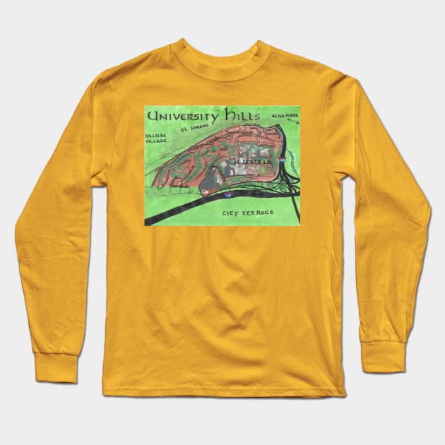 University Hills Long Sleeve T-Shirt by PendersleighAndSonsCartography